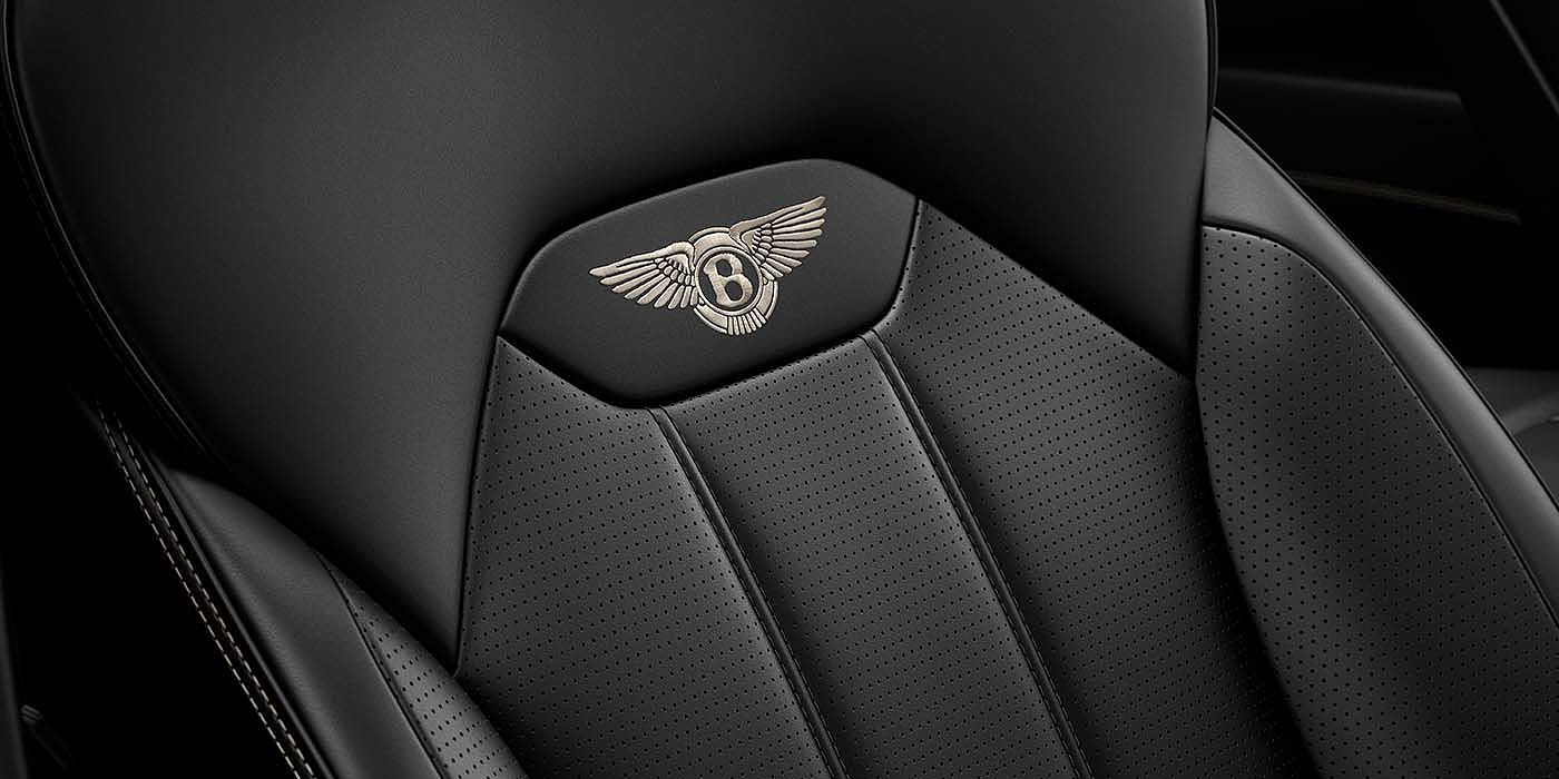 Bentley Madrid Bentley Bentayga EWB SUV Beluga black leather seat detail
