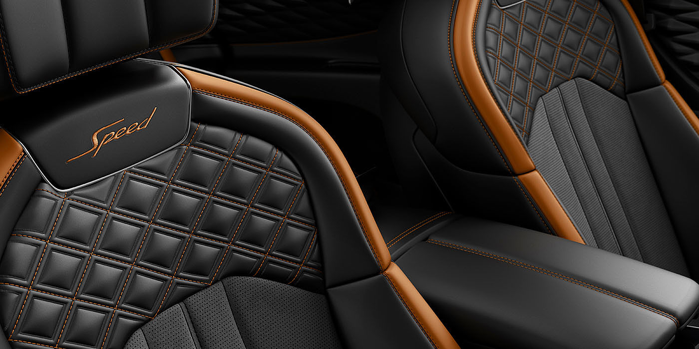 Bentley Madrid Bentley Flying Spur Speed's front seats with detailed contrast stitching and Speed Emblems