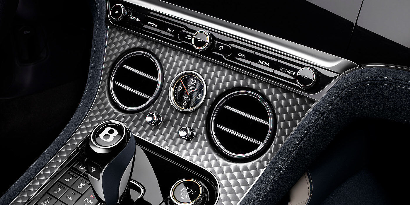 Bentley Madrid Bentley Continental GTC Speed convertible front interior engine spin veneer detail