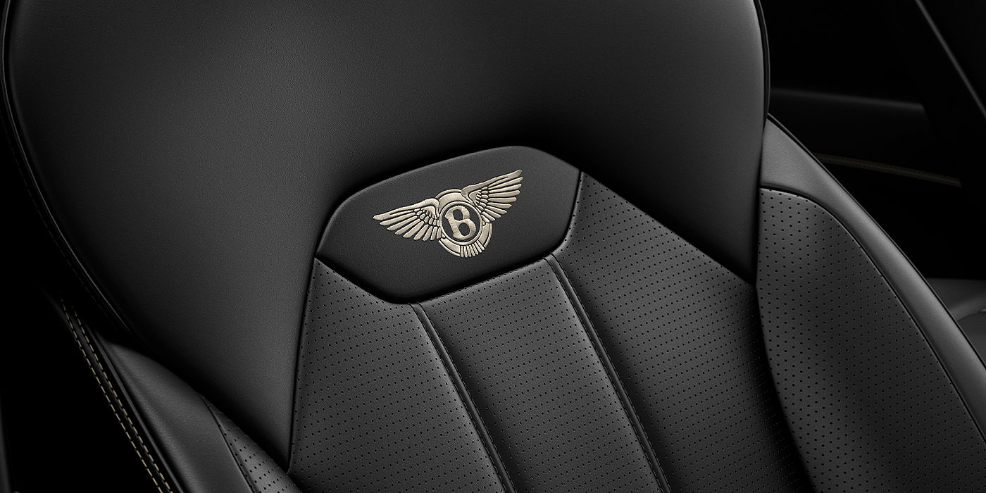 Bentley Madrid Bentley Bentayga SUV seat detail in Beluga black hide