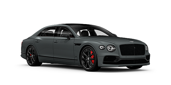 Bentley Madrid Bentley Flying Spur S front side angled view in Cambrian Grey coloured exterior. 